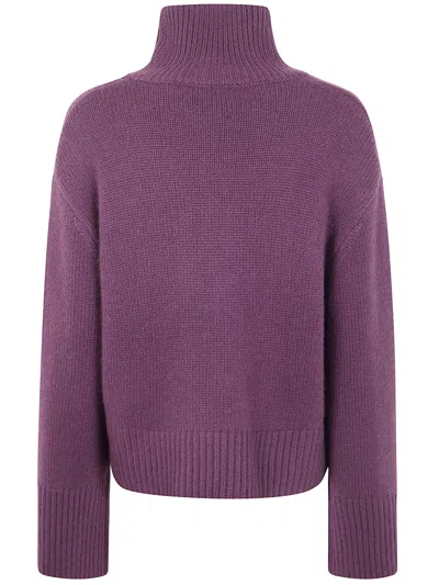 Lisa Yang "fleur" Turtleneck Sweater In Purple