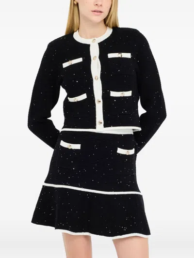 Liu •jo Liu Jo Glitter Waffle Weave In Black