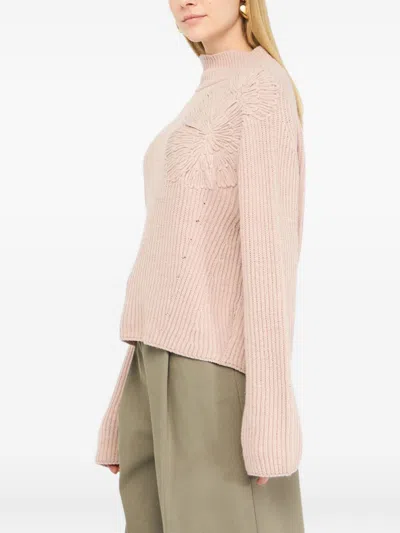 Liu •jo Liu Jo Ribbed Knit Flower Embellishment In Neutral