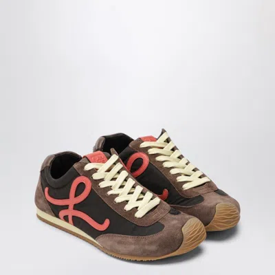 Loewe Multicolor Canvas And Suede Ballet Runner 2.0 Snea In Brown