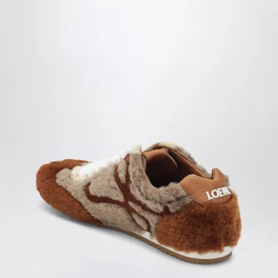 Loewe Ballet Runner 2.0 Sneakers In Tan/brown Shearling In Brown