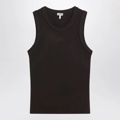 Loewe Brown Ribbed Viscoseblend Tank Top In Brown