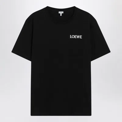 Loewe Logo-embroidered Cotton-jersey T-shirt In Black