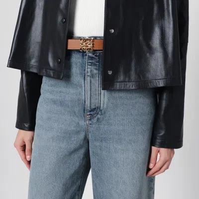 Loewe Reversible Leather Anagram Belt In Brown