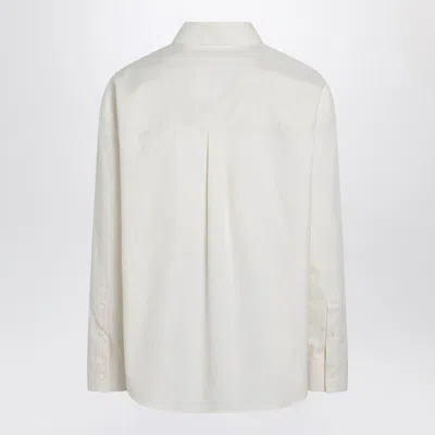 Loewe Men Cotton Shirt With An Embroidered Anagram Logo In White