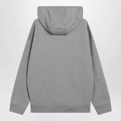 Loewe Gray Sweatshirt With Leather Flamenco Drawstring Men In Gray