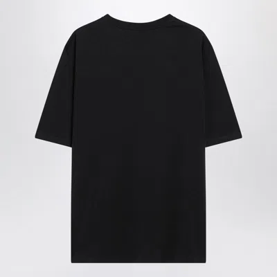 Loewe Navy Blue T-shirt With Anagram Embroidery And Futurist Cat In Black