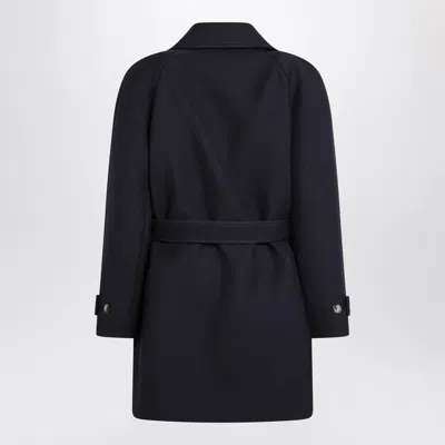 Loewe Double-breasted Belted Wool And Silk-blend Twill Jacket In Blue