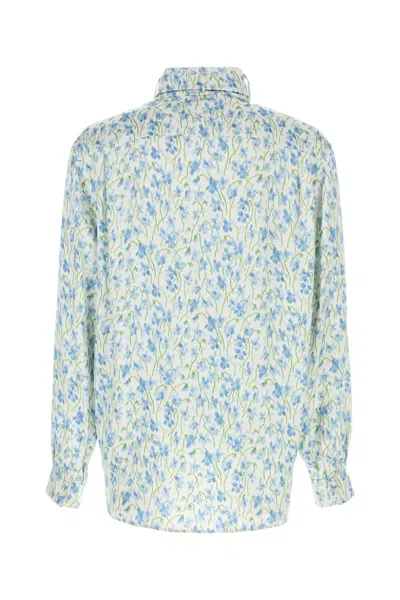 Loewe Men Printed Satin Shirt In Multi