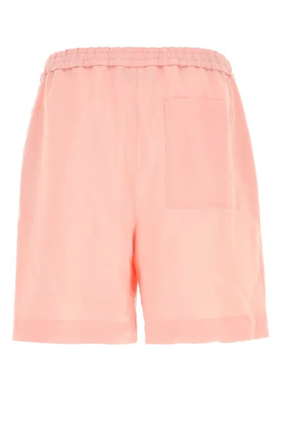 Loewe Men Pink Wool Bermuda Shorts In Pink