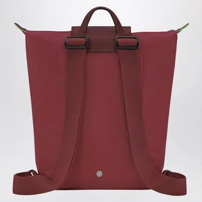 Longchamp Pomegranate-coloured M Le Pliage Green Backpack In Red