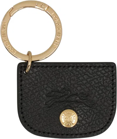 Longchamp Épure Leather Keychain In Black