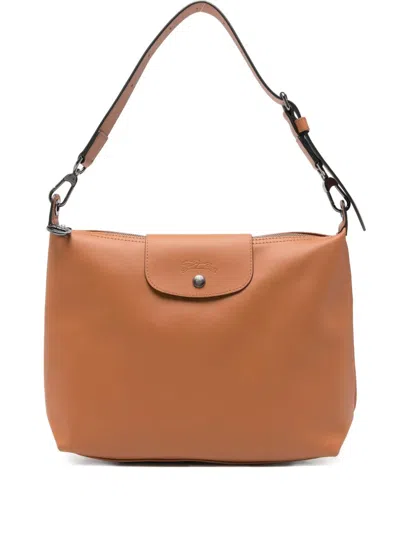 Longchamp Le Pliage Xtra Zip-fastenign Shoulder Bag In Brown