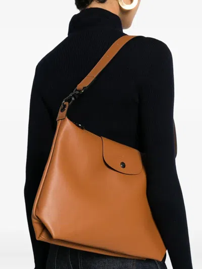 Longchamp Le Pliage Xtra Zip-fastenign Shoulder Bag In Brown