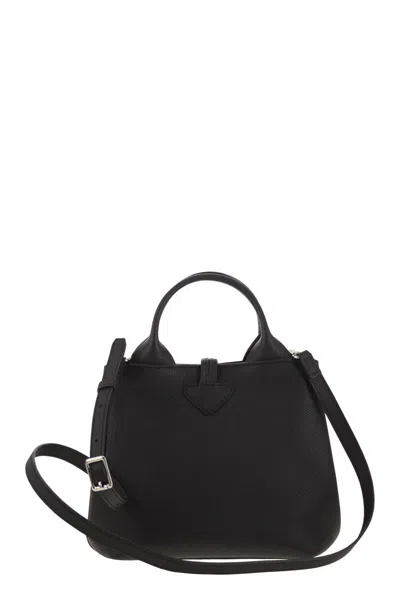 Longchamp Leather Tote Bags In Black