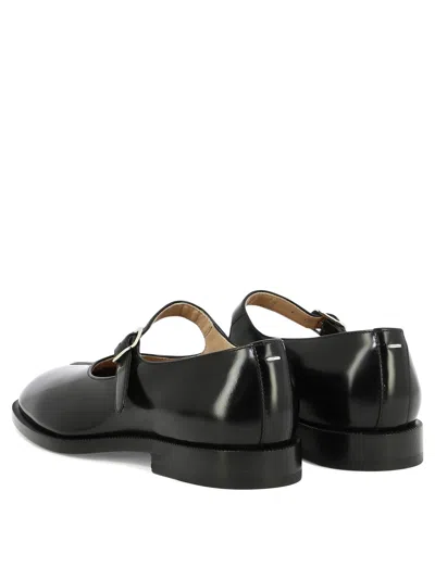 Maison Margiela Bovine Leather Mary Jane Pumps With Sheepskin Detailing And Elegant Buckle Closure In Black