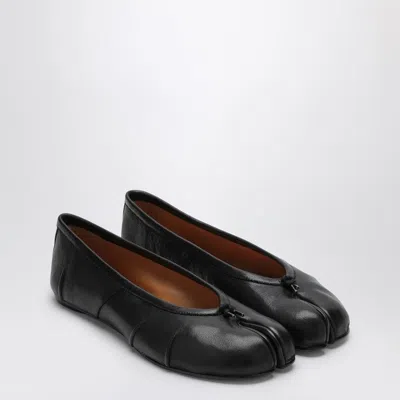 Maison Margiela Black Leather Tabi New Ballet Flats In Black