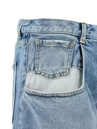 Maison Margiela Straight Leg Jeans With Contrasted Pockets Clothing In Blue