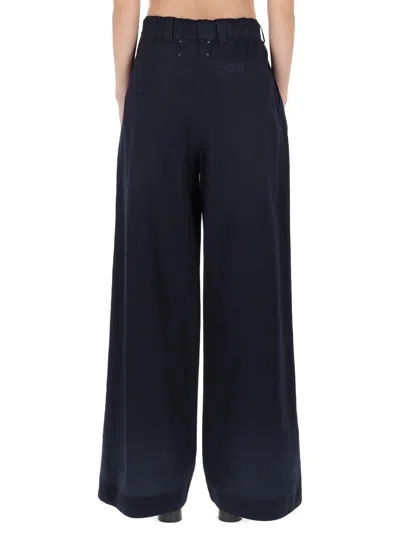 Maison Margiela Blue Polyester Cotton Jeans In Black