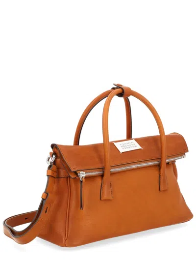 Maison Margiela Brown Leather Handbag In Brown