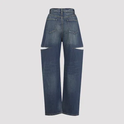 Maison Margiela Cropped Jeans With Frayed Hem In Blue