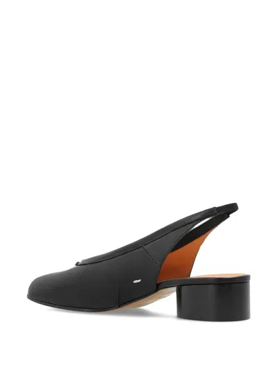 Maison Margiela Split-toe Leather Mules With Low Block Heel In Black