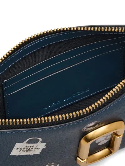 Marc Jacobs "the Pochette" Trinket Printed Snapshot Slg Shoulder Bag In Blue