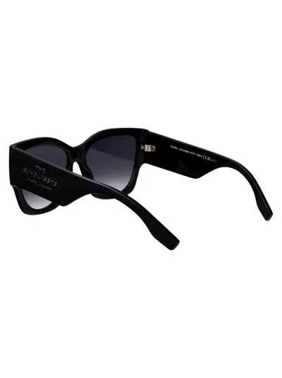 Marc Jacobs Black Acetate Sunglasses In Black