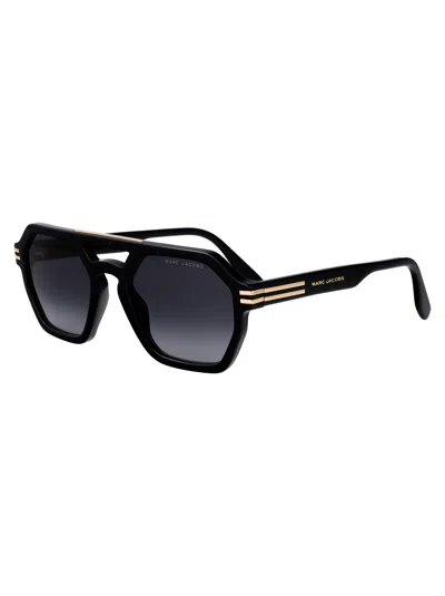 Marc Jacobs Black Acetate Sunglasses In Black