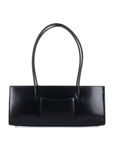 Marc Jacobs The Mirror Satchel Leather Shoulder Bag In Black
