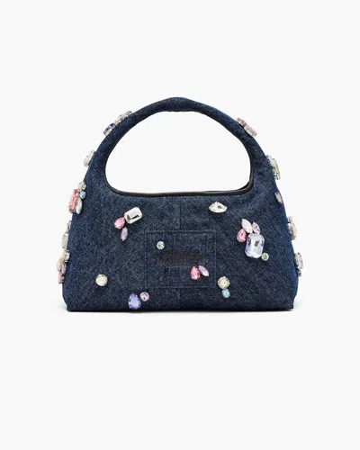 Marc Jacobs Denim Mini Sack Handbag With Embellished Design In Blue
