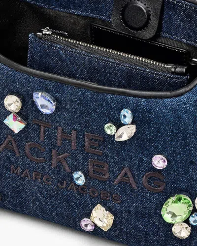 Marc Jacobs Denim Mini Sack Handbag With Embellished Design In Blue