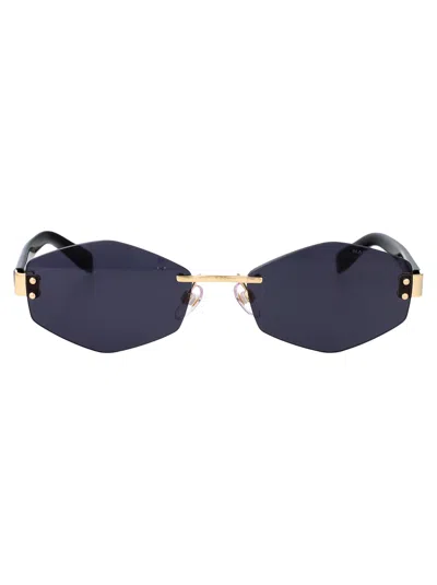 Marc Jacobs Gold Black 2 Metal Sunglasses In Gold