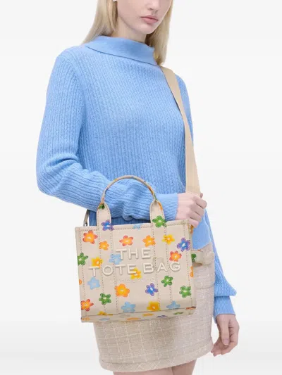 Marc Jacobs The Daisy Canvas Small Tote Bag In Neutral