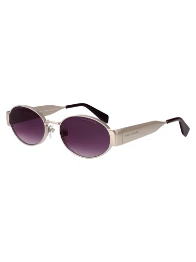 Marc Jacobs Palladium Violet Metal Sunglasses In Purple