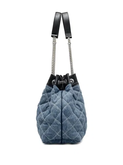 Marc Jacobs The Chain Sack Large Cotton Shoulder Bag In Blue