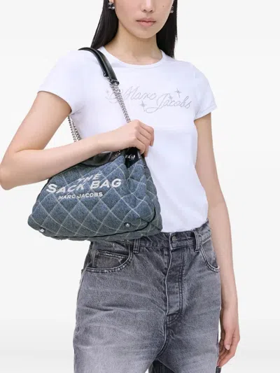 Marc Jacobs The Chain Sack Cotton Shoulder Bag In Blue