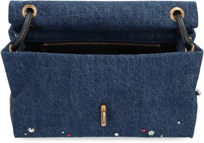 Marc Jacobs The Large Double Bag In Denim Trinket Charm