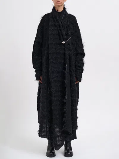 Marc Le Bihan Long Mohair Cardigan In Black