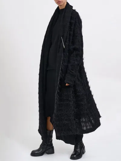 Marc Le Bihan Long Mohair Cardigan In Black