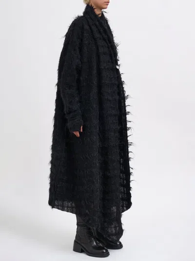 Marc Le Bihan Long Mohair Cardigan In Black