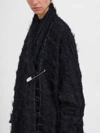 Marc Le Bihan Long Mohair Cardigan In Black