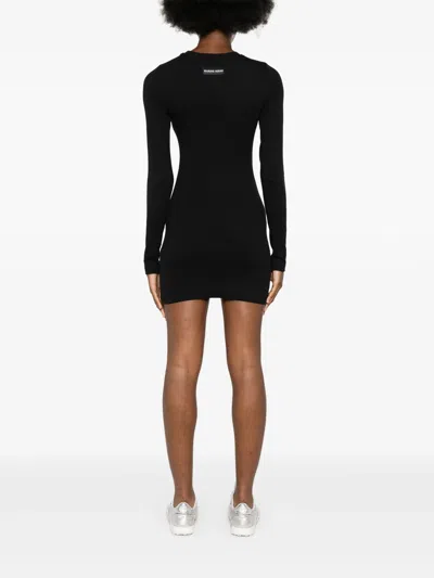 Marine Serre Mini Jersey Long-sleeved Crewneck Dress