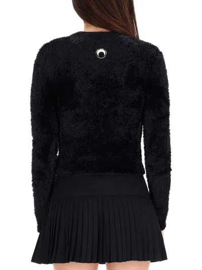 Marine Serre Black Poltamide Sweater In Multi