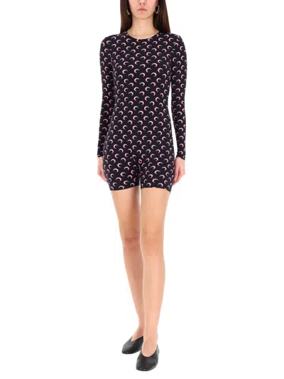 Marine Serre Crescent Print Turtleneck Long-sleeve Top In Animal Print