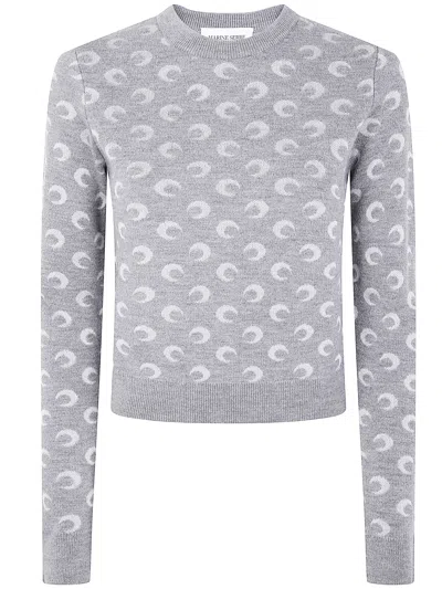 Marine Serre Moon Jacquard Knit Sweater In Multi