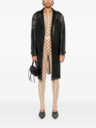 Marine Serre Moon Printed Jersey Long Sleeve Crewneck Top In Multi