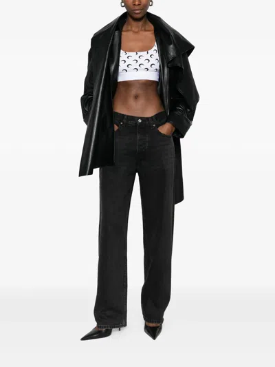 Marine Serre Moon Recycled Jersey Sports Bra In White