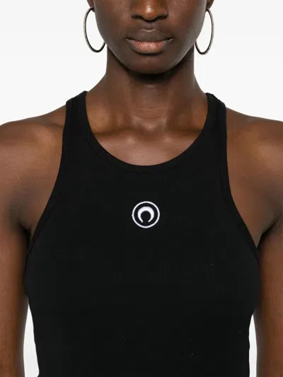 Marine Serre Moon Cotton Tank Top In Black