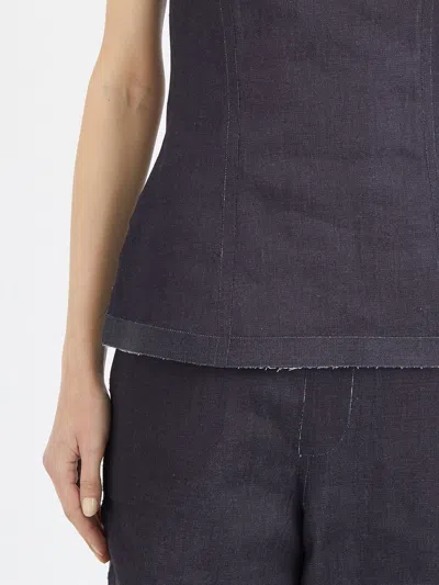 Marni Denim Corset Top In Animal Print